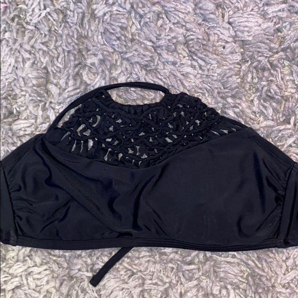 black bathing suit top